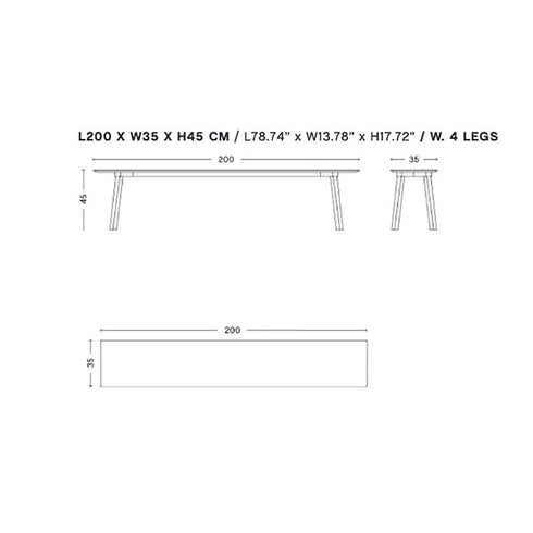 Copenhagen CPH Deux 215 Bench 200cm